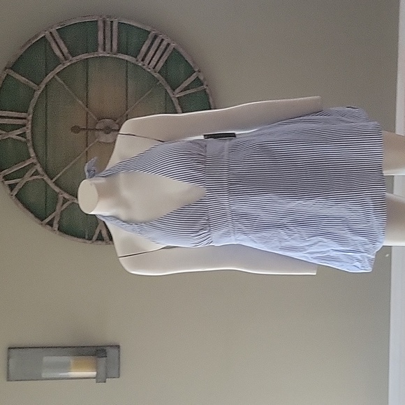 J. Crew Swim Jcrew Seersucker Plunging Halterneck Onepiece